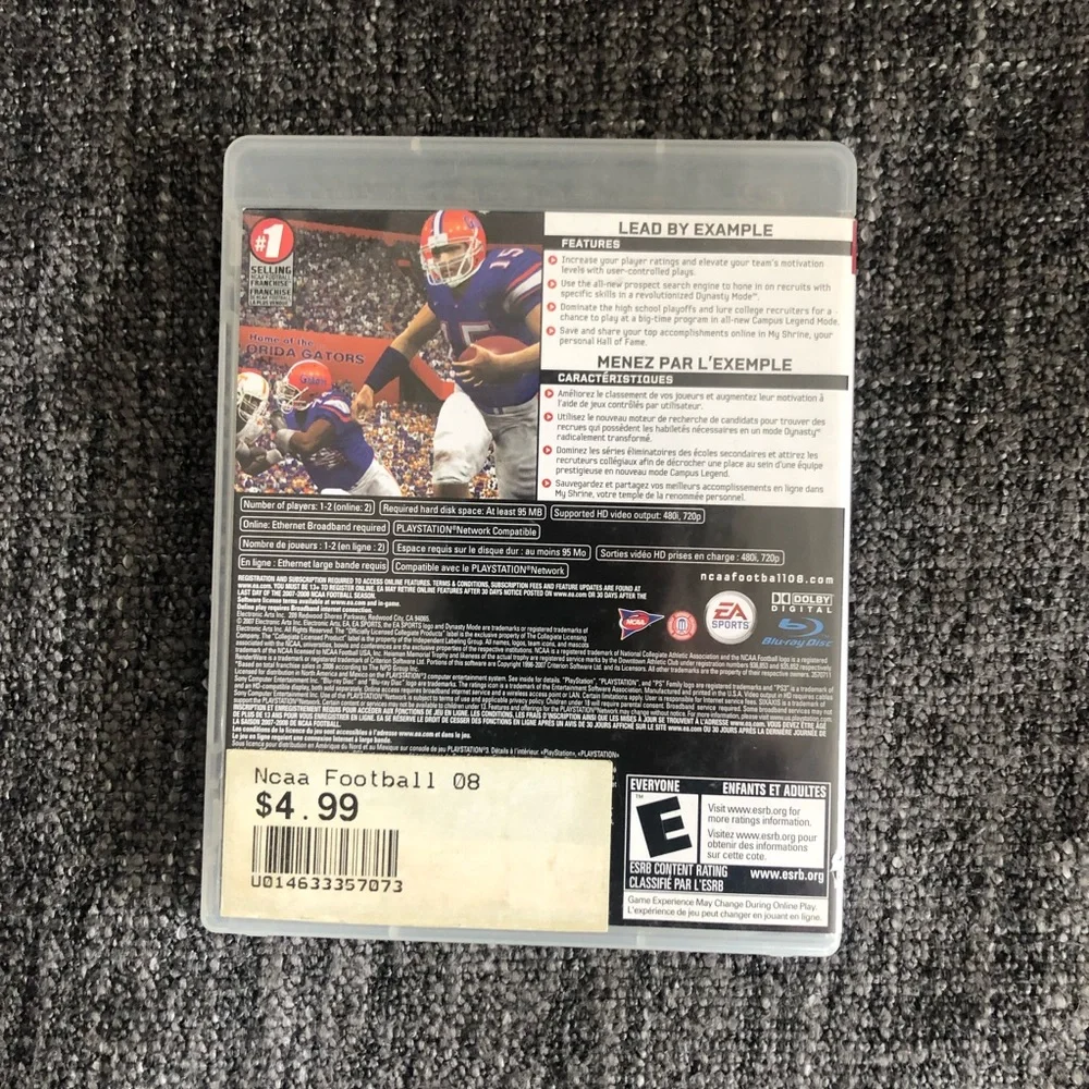 NCAA Football 08 Playstation‎ 3 Game Sony PS3 - Picture 2 of 5
